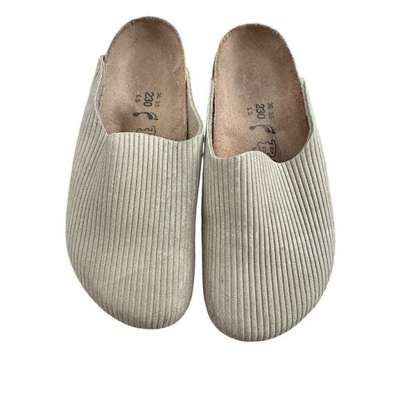 Birkenstock Shoes - Ladies Birkenstock 230 36 L5 ribbed corduroy slides birkis